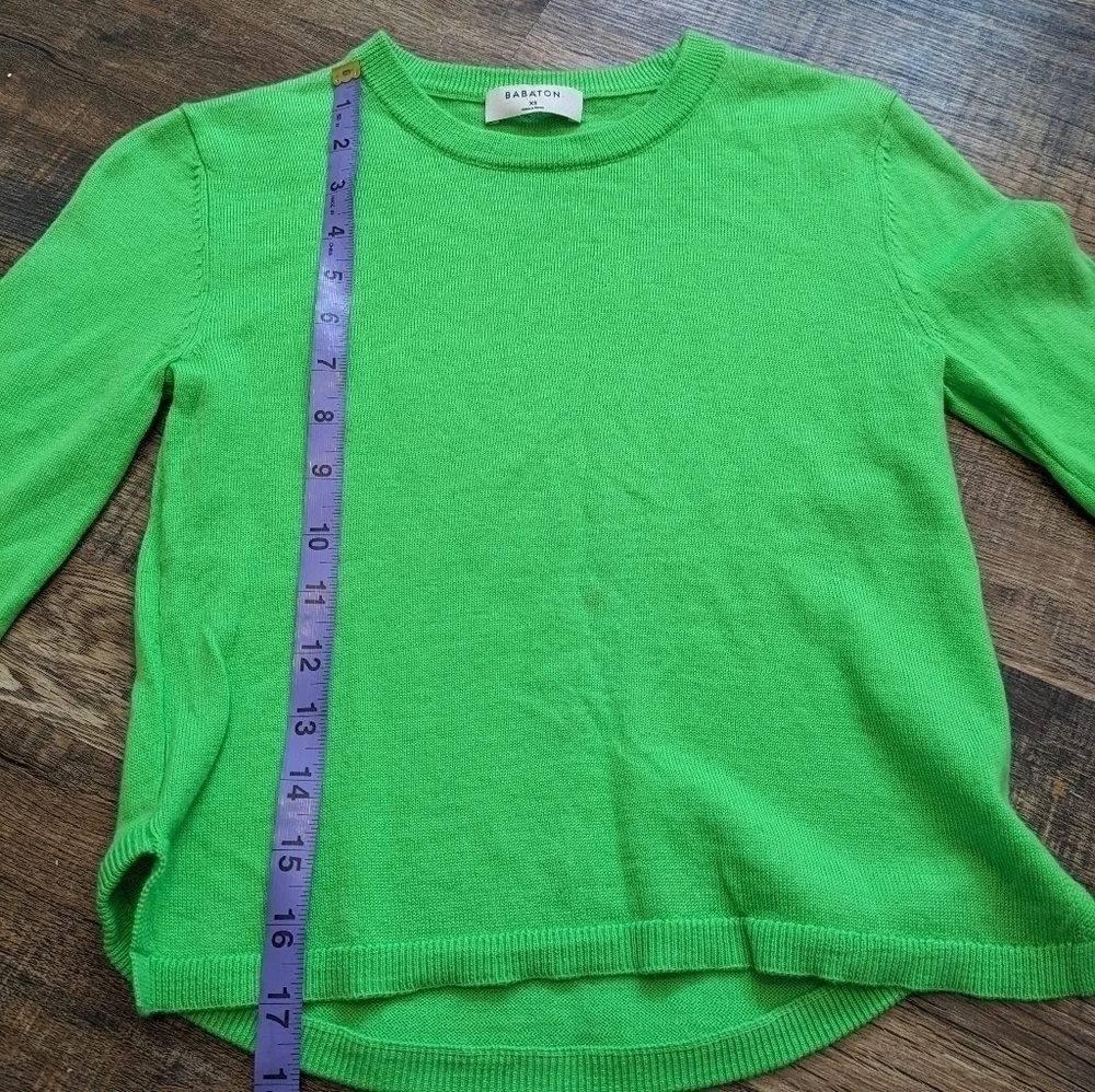 Aritzia Babaton Nathaniel 100% merino wool sweater fluro lime green - Picture 5 of 11
